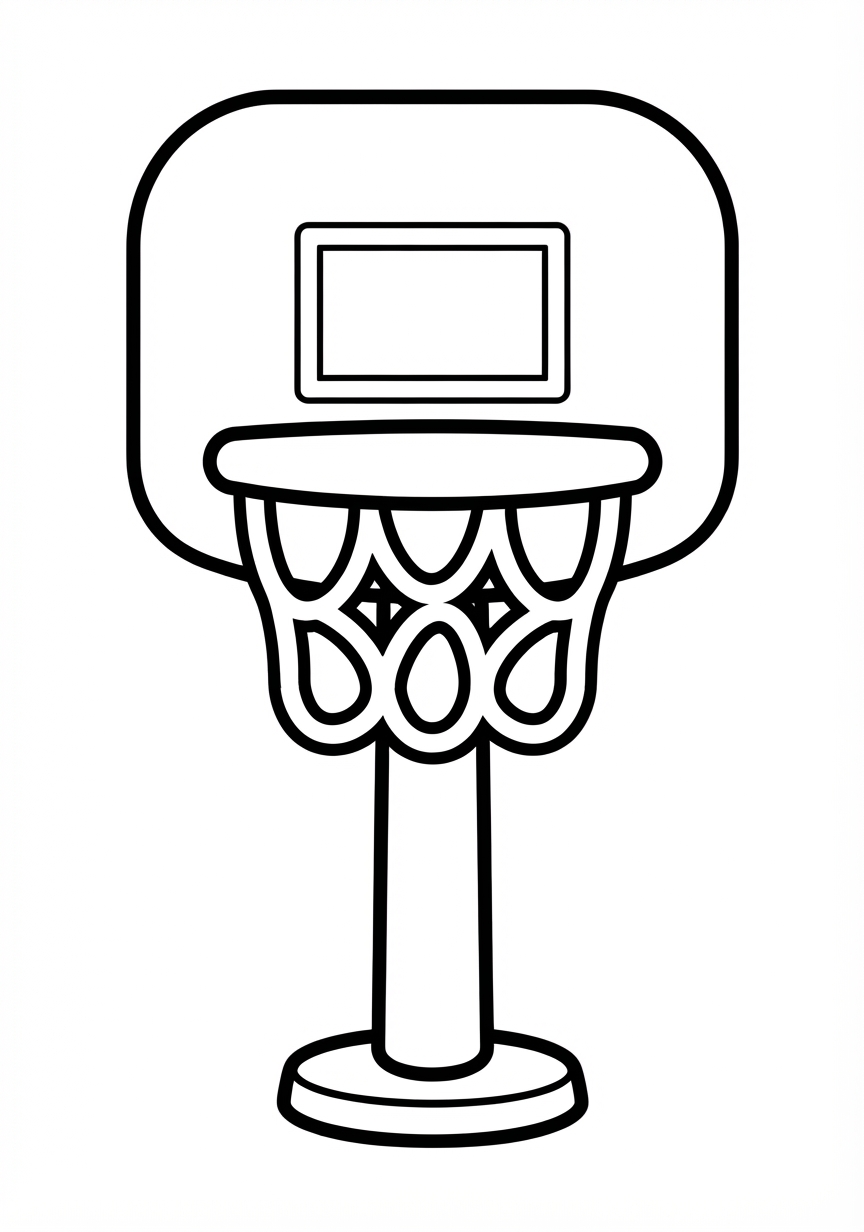 Coloring page of Basketball hoop