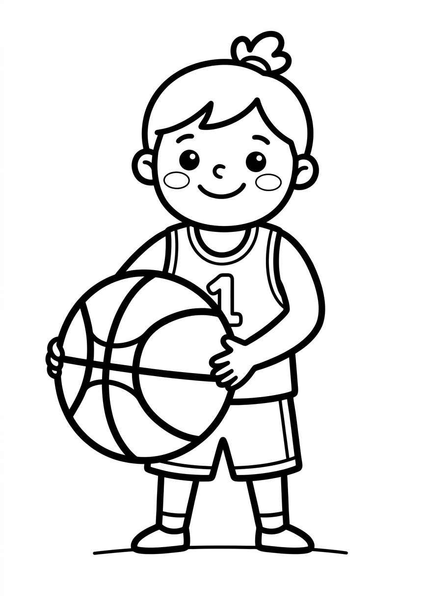 Coloring page of Basketball player