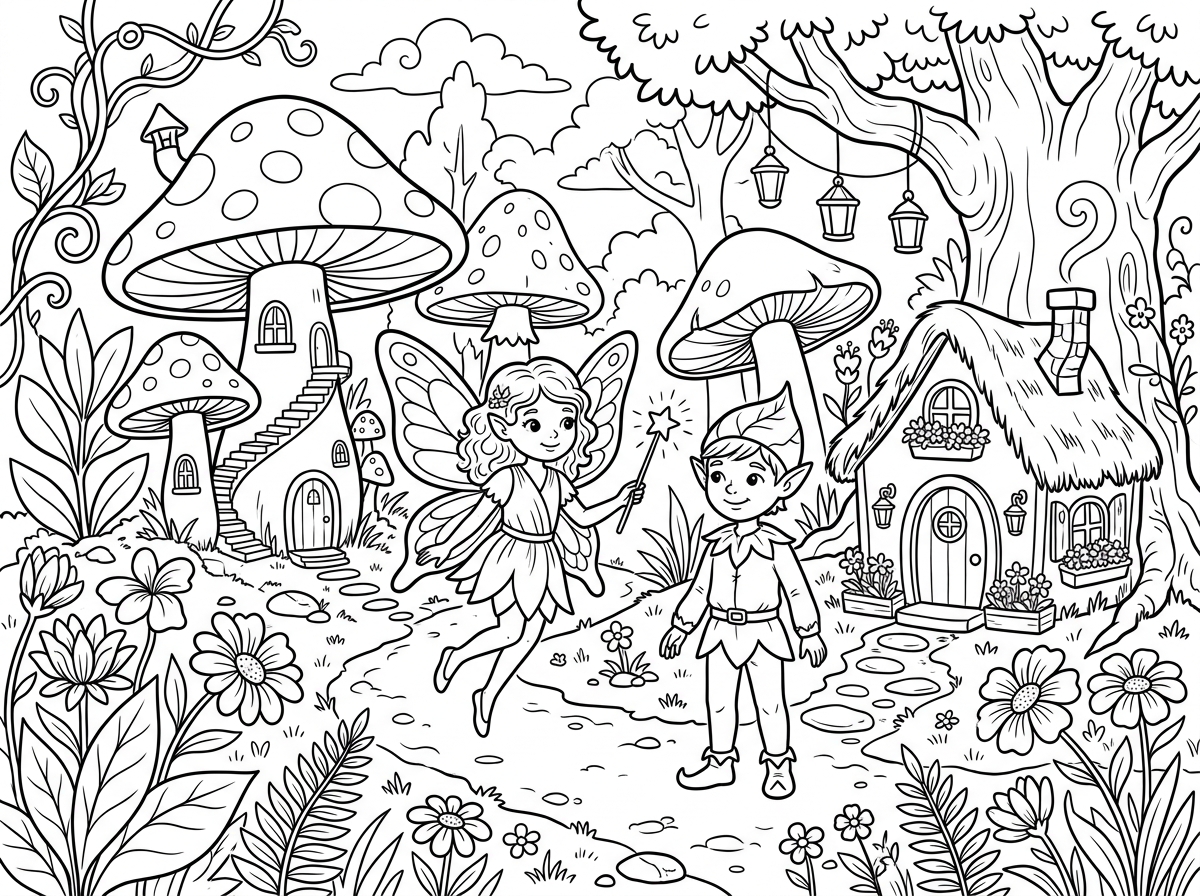 Coloring page of Fairy Forest