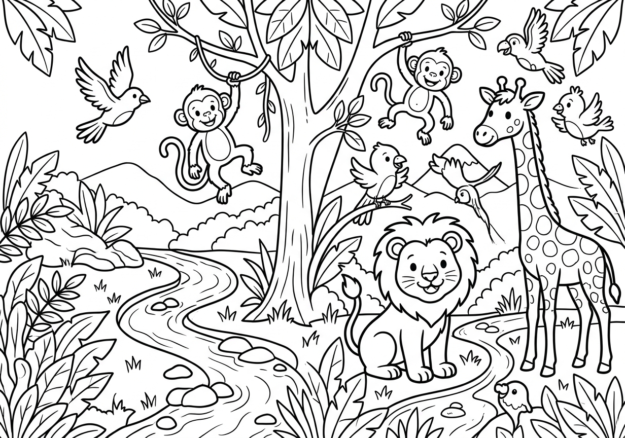 Coloring page of Jungle Fun
