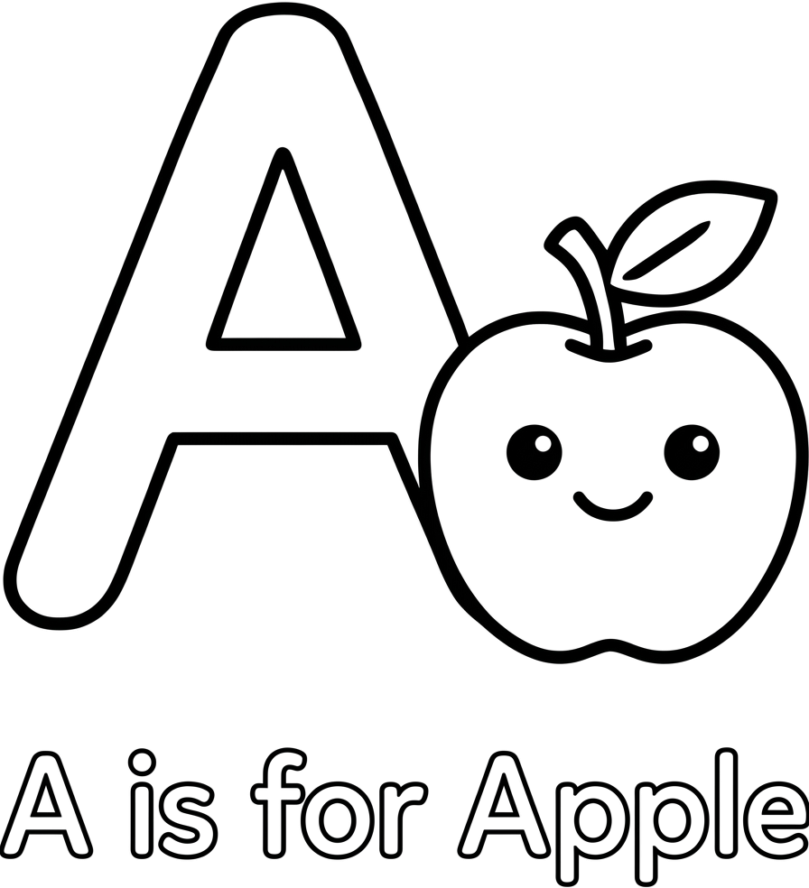 Coloring page of Letter A