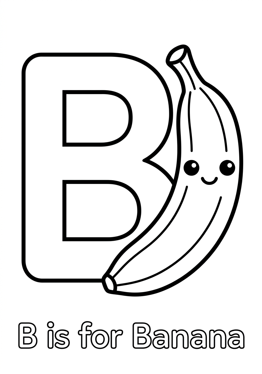 Coloring page of Letter B