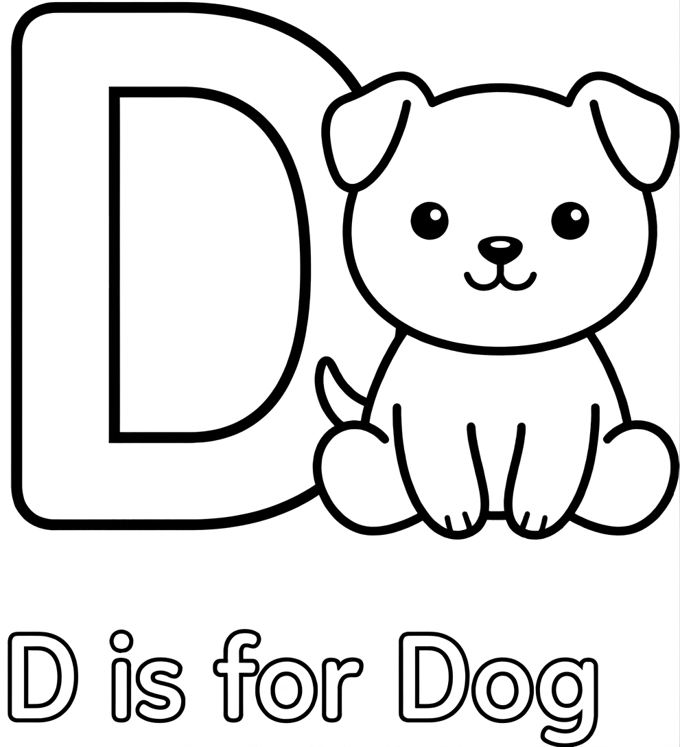 Coloring page of Letter D