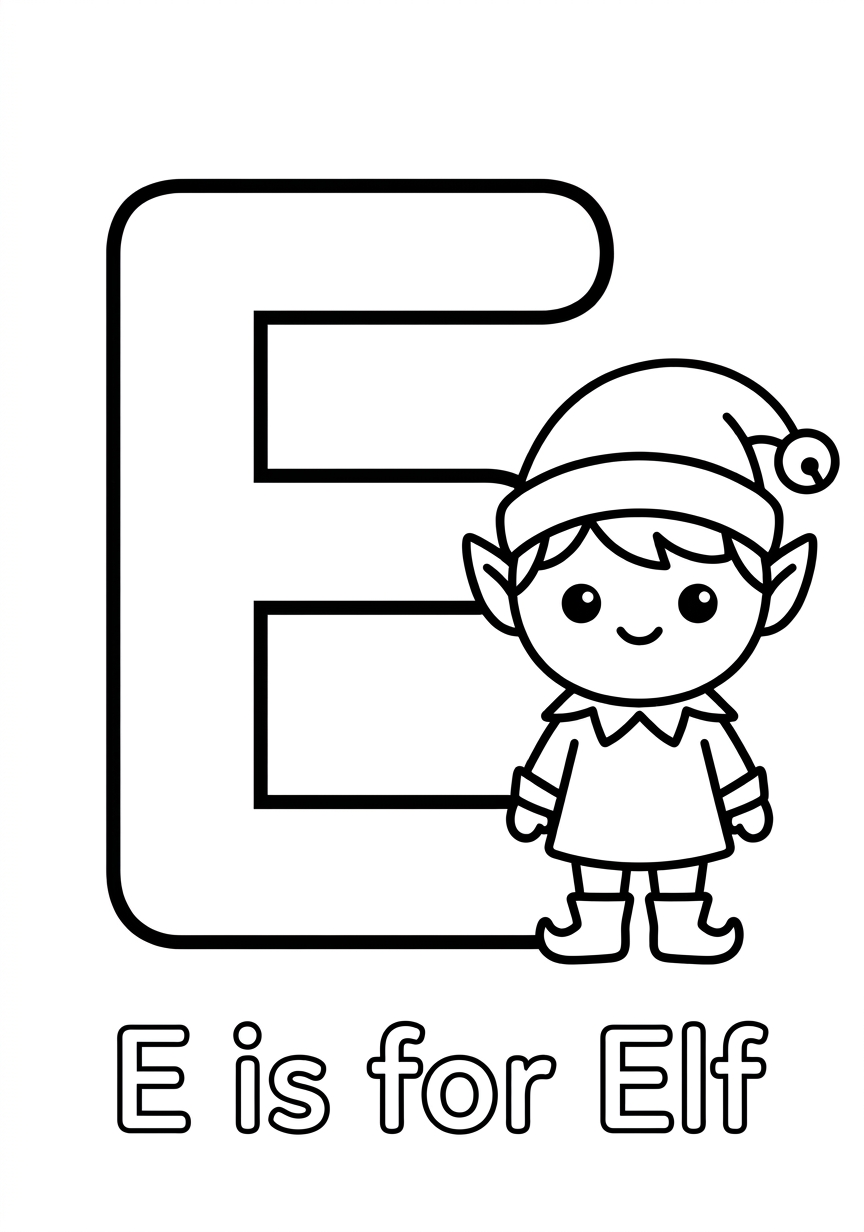 Coloring page of Letter E