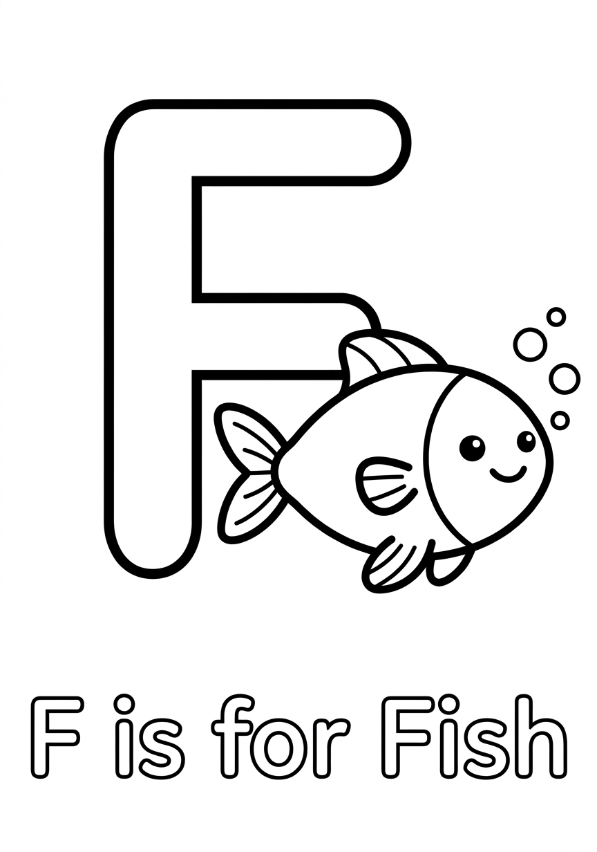Coloring page of Letter F