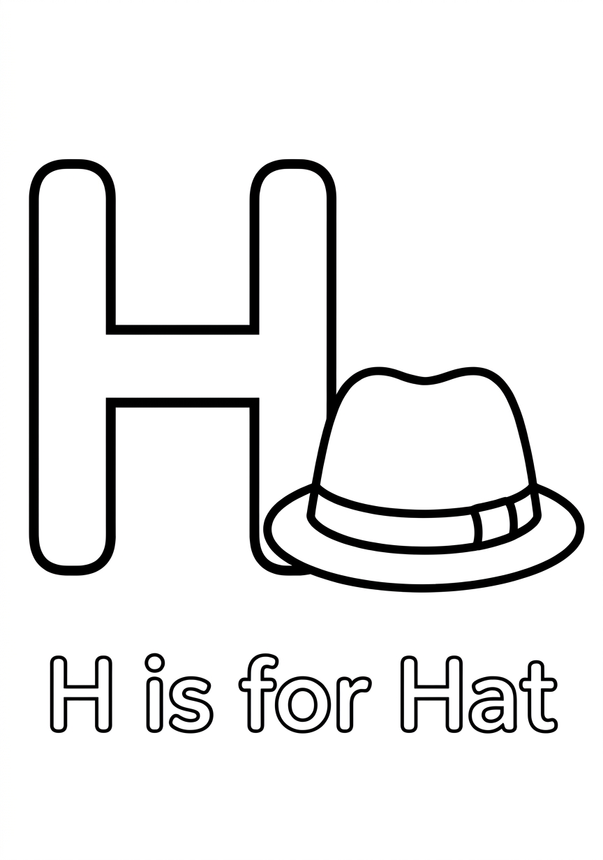 Coloring page of Letter H