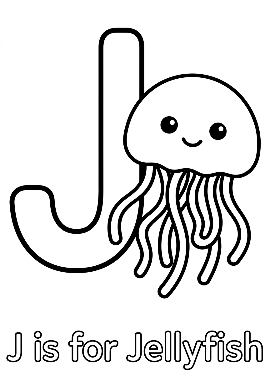 Coloring page of Letter J