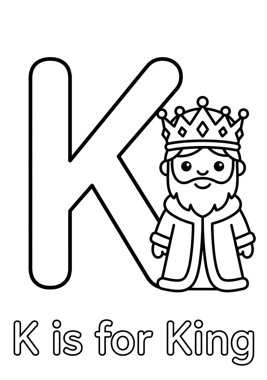 Coloring page of Letter K