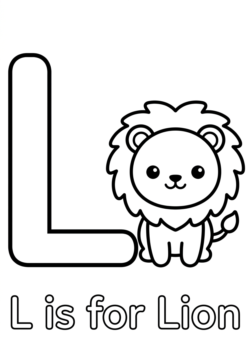 Coloring page of Letter L
