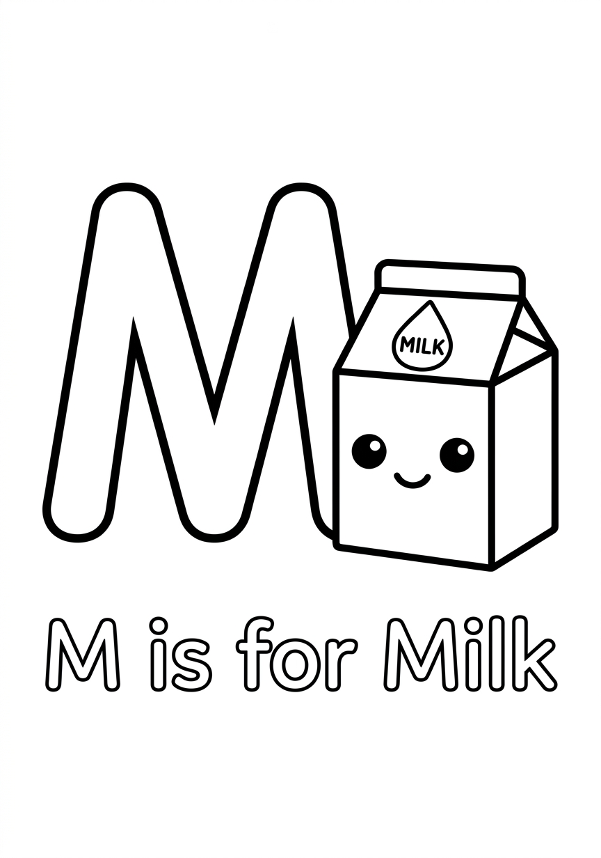 Coloring page of Letter M