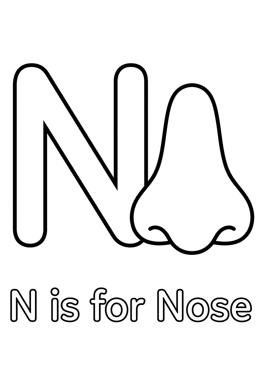 Coloring page of Letter N