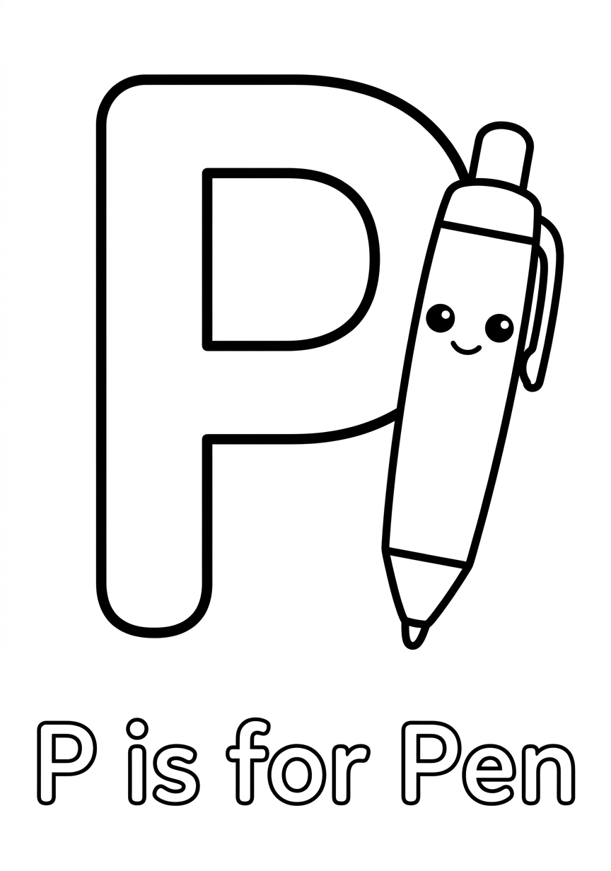 Coloring page of Letter P