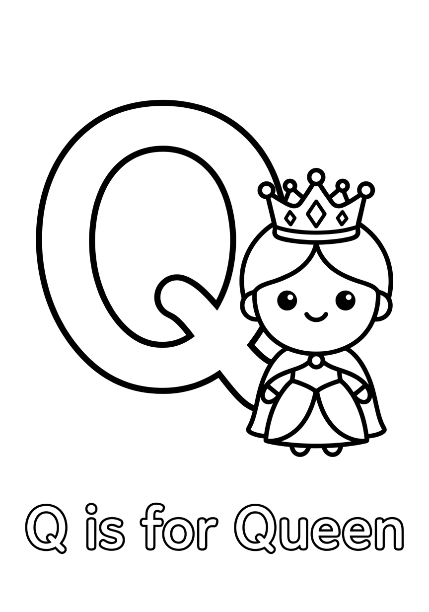 Coloring page of Letter Q