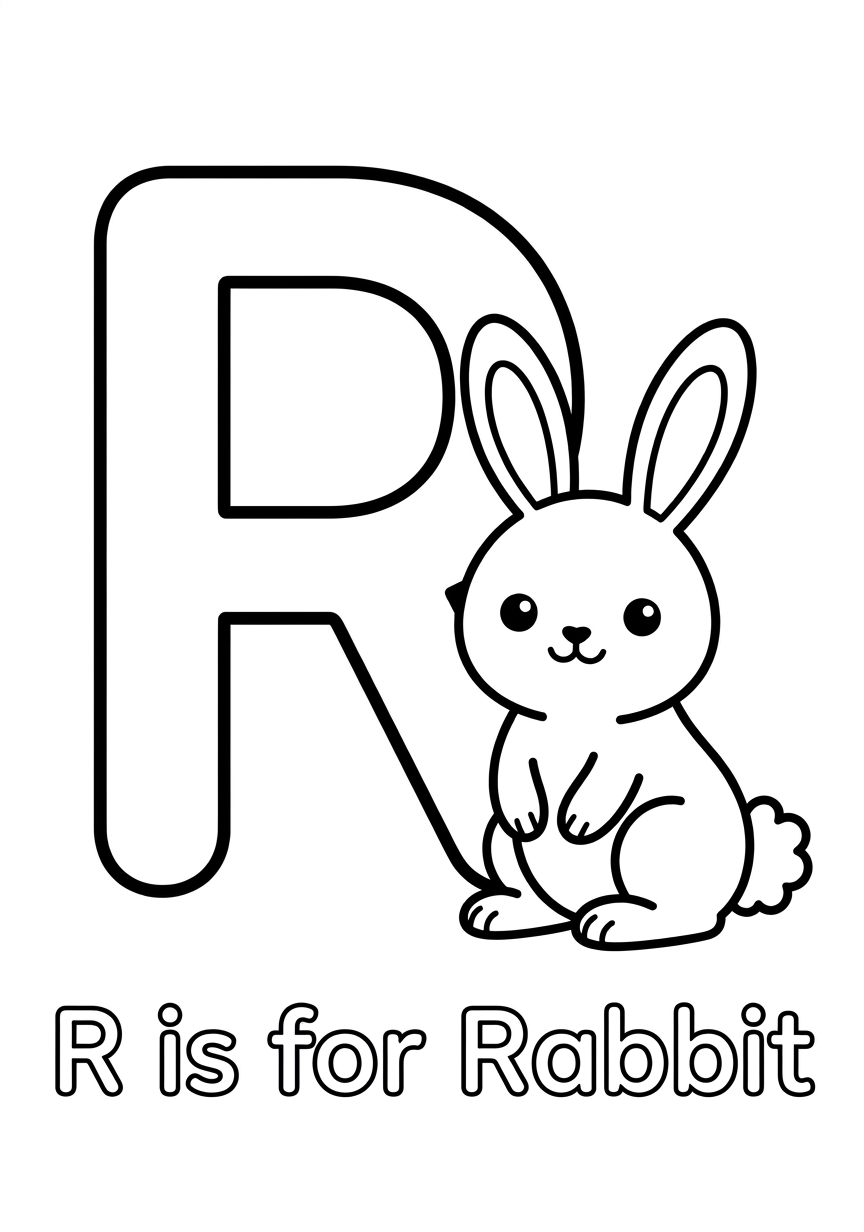 Coloring page of Letter R