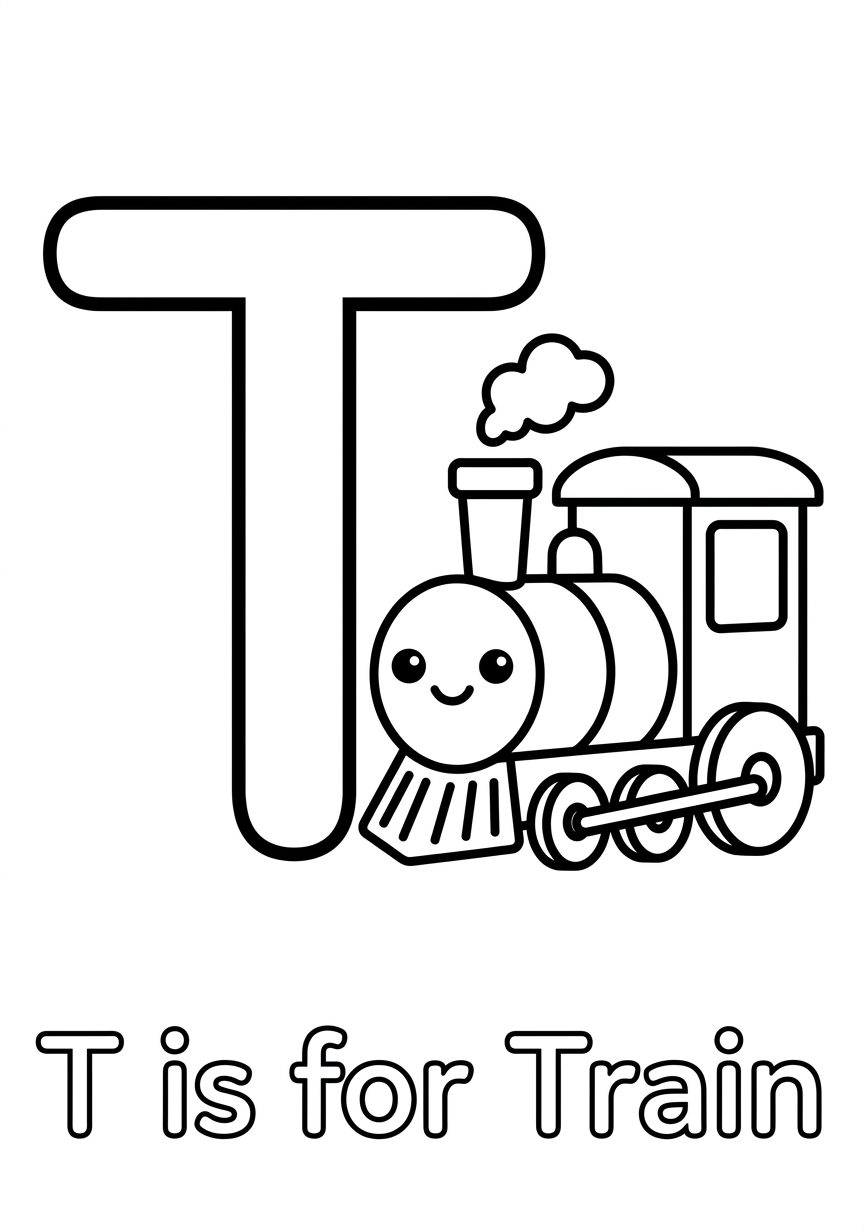 Coloring page of Letter T