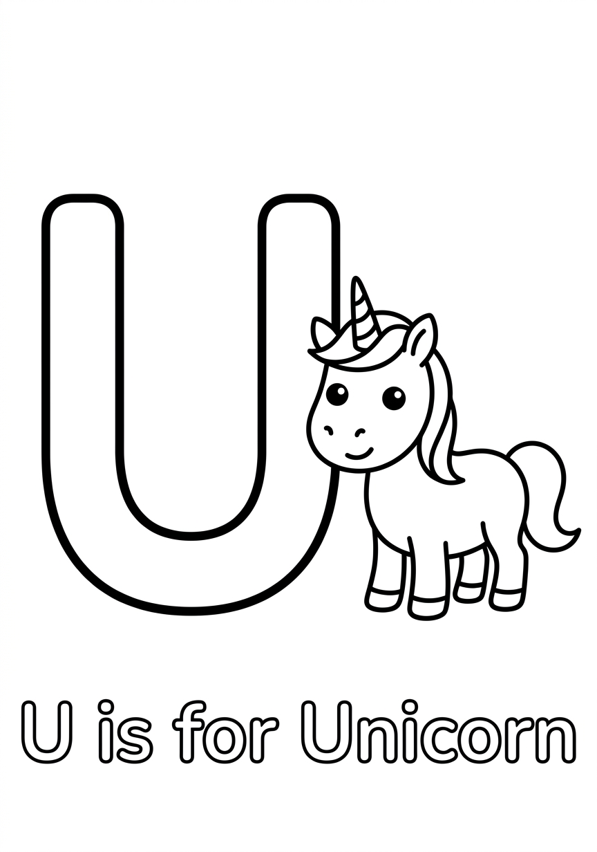 Coloring page of Letter U