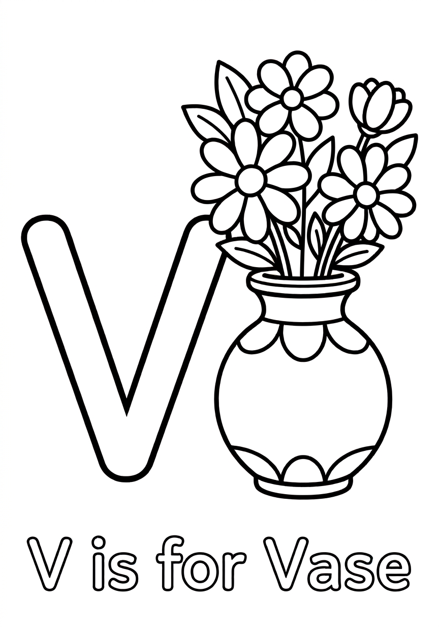Coloring page of Letter V