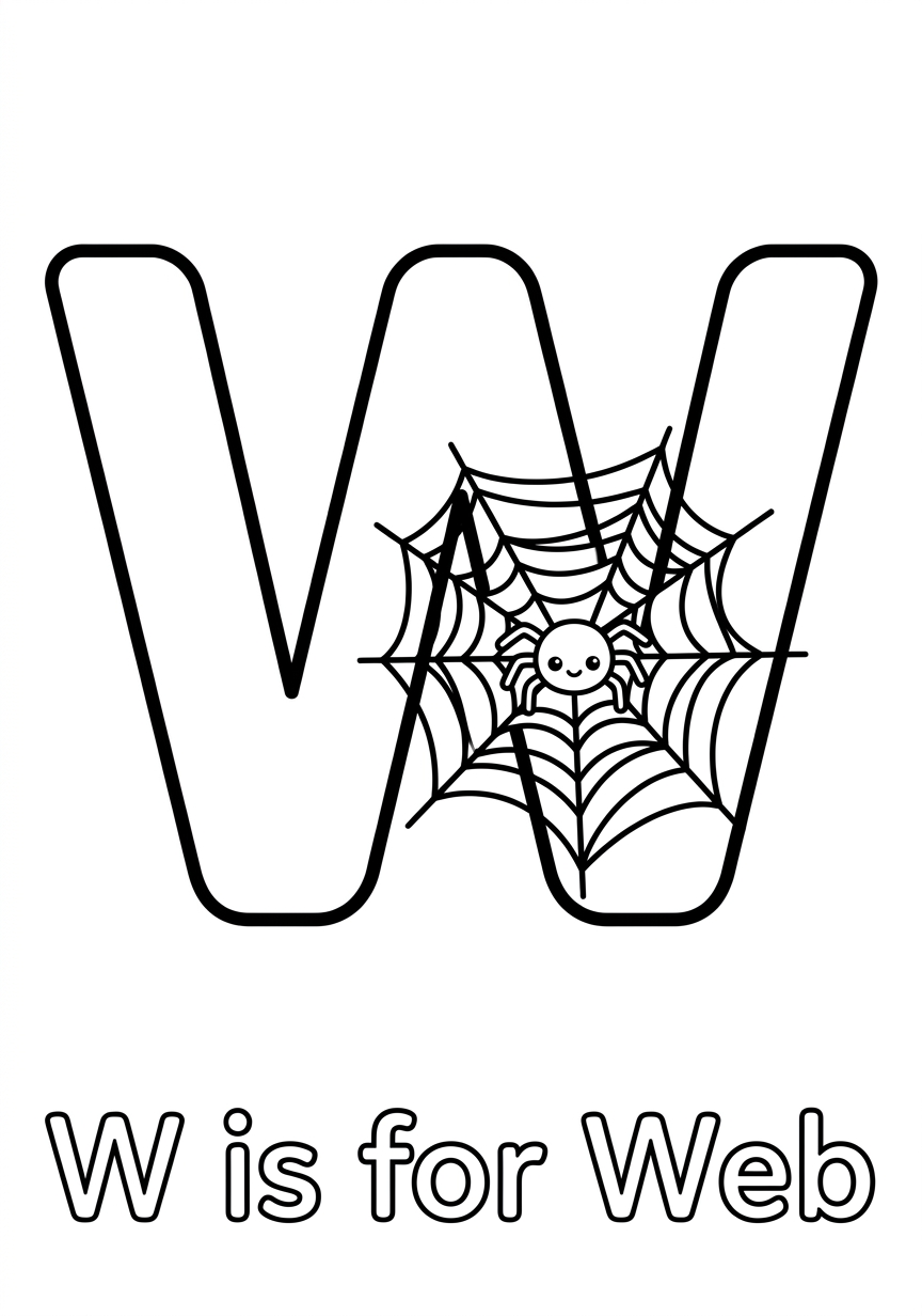 Coloring page of Letter W