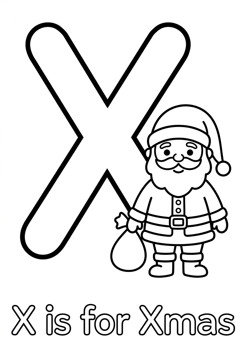 Coloring page of Letter X
