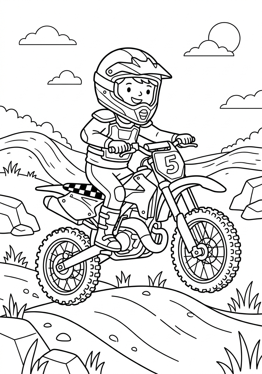 Coloring page of Motorcross