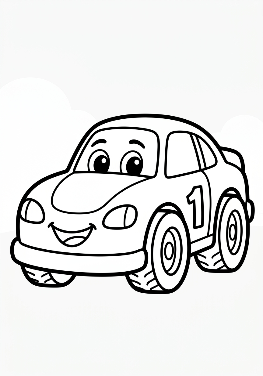 Coloring page of Race car