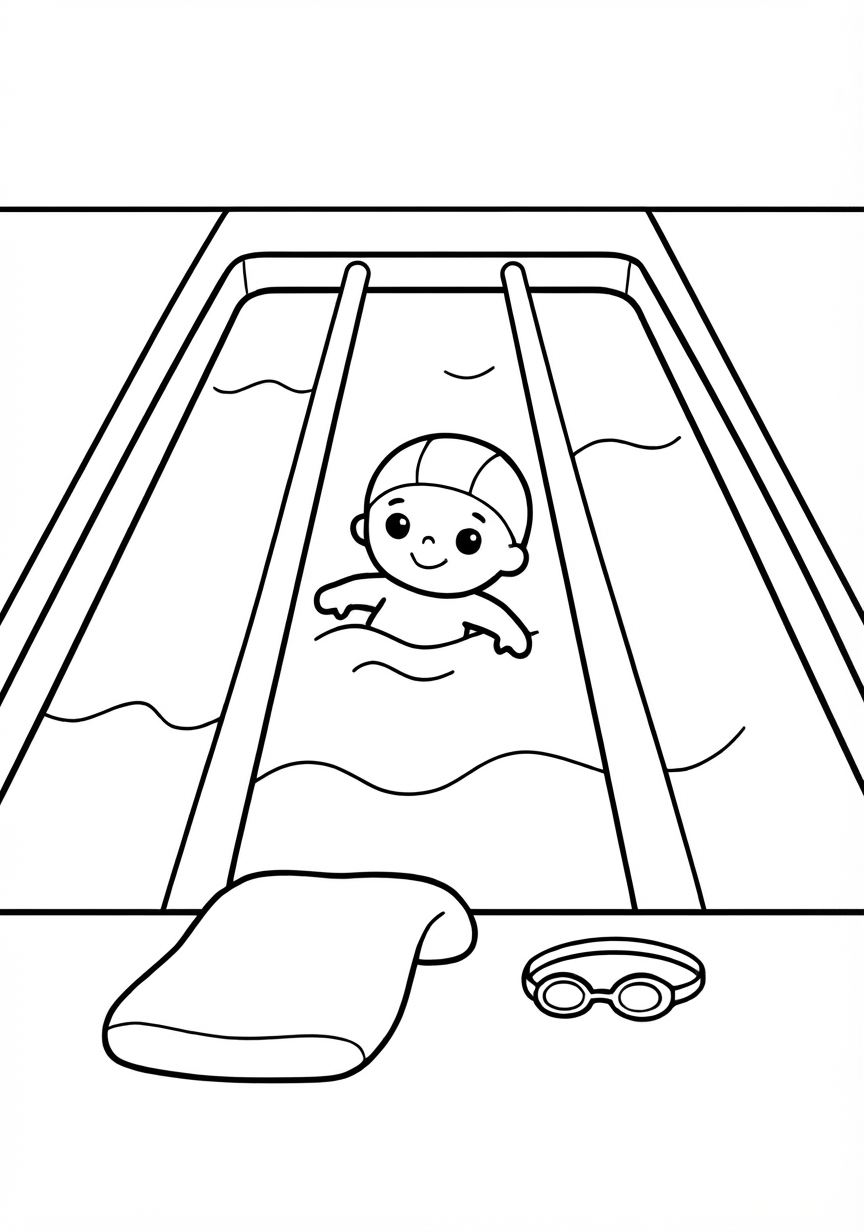 Coloring page of Swimming pool