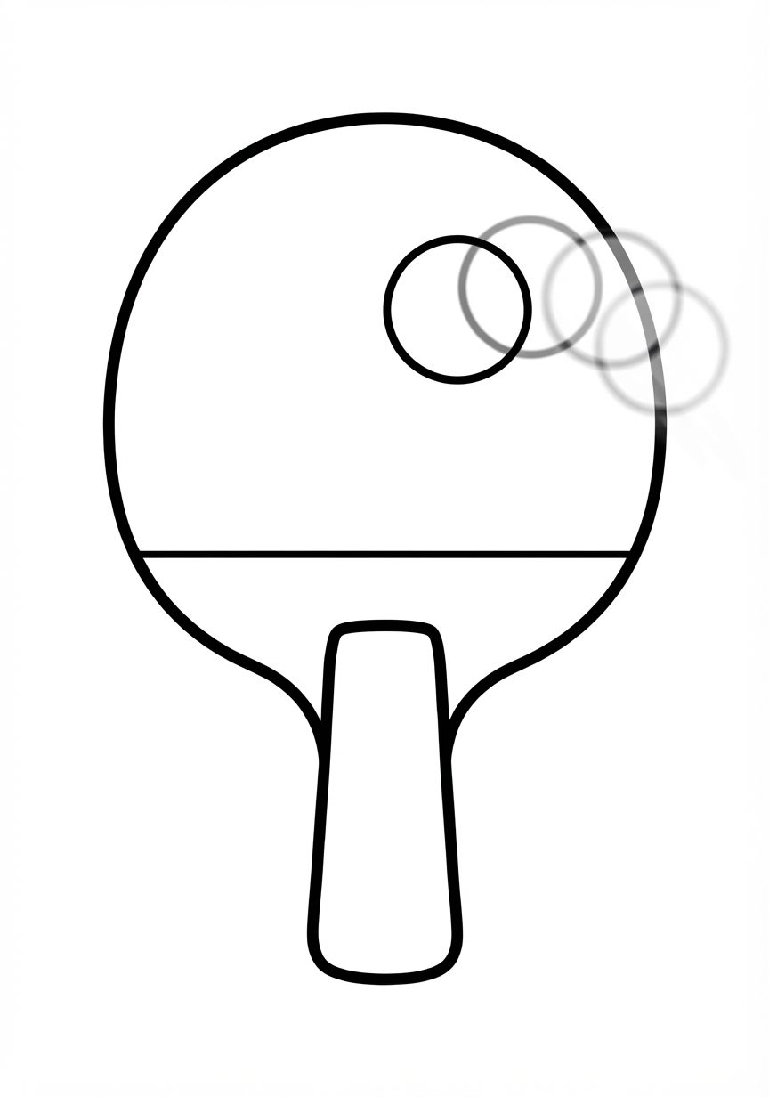 Coloring page of Table tennis paddle