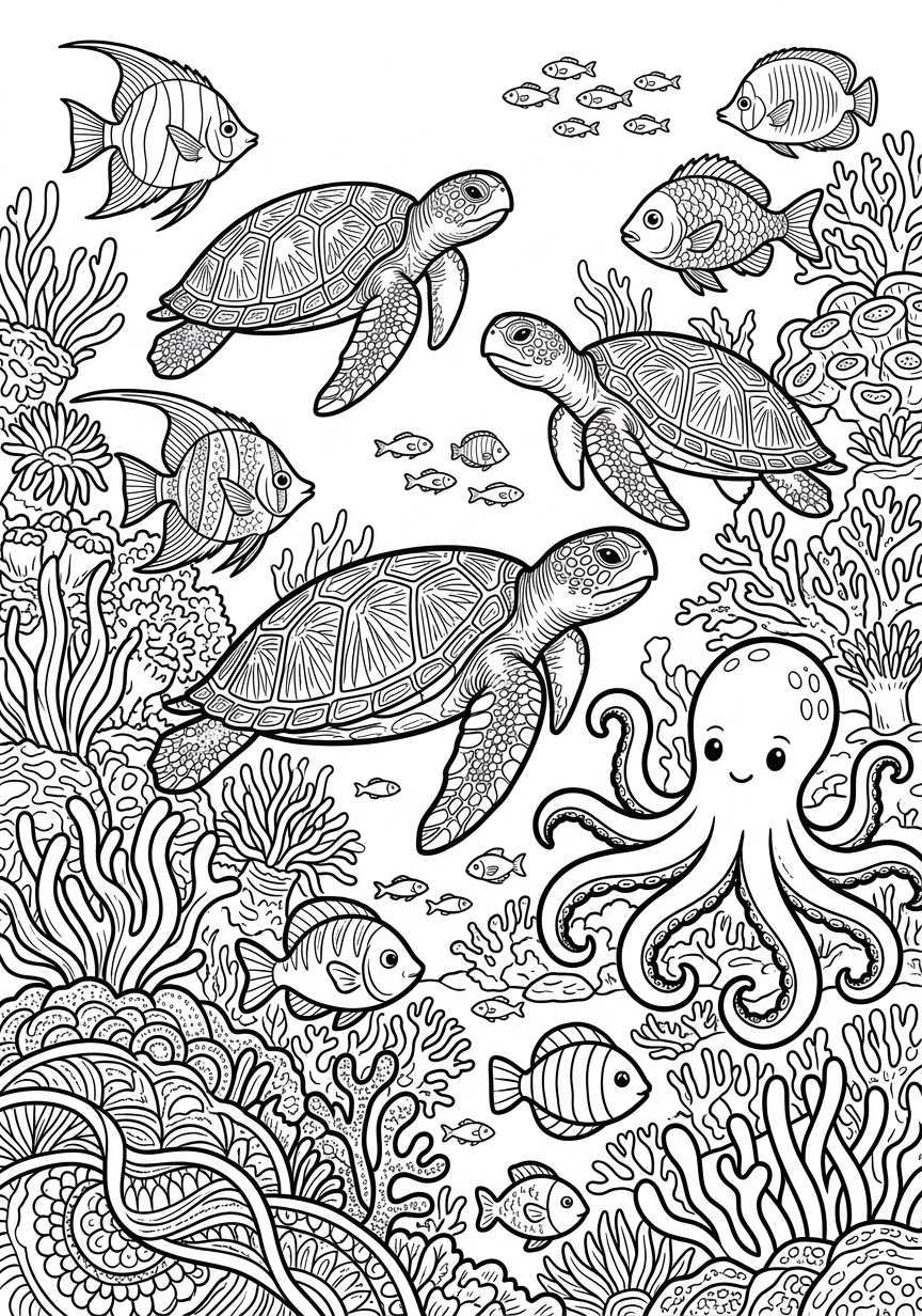 Coloring page of Under the Sea