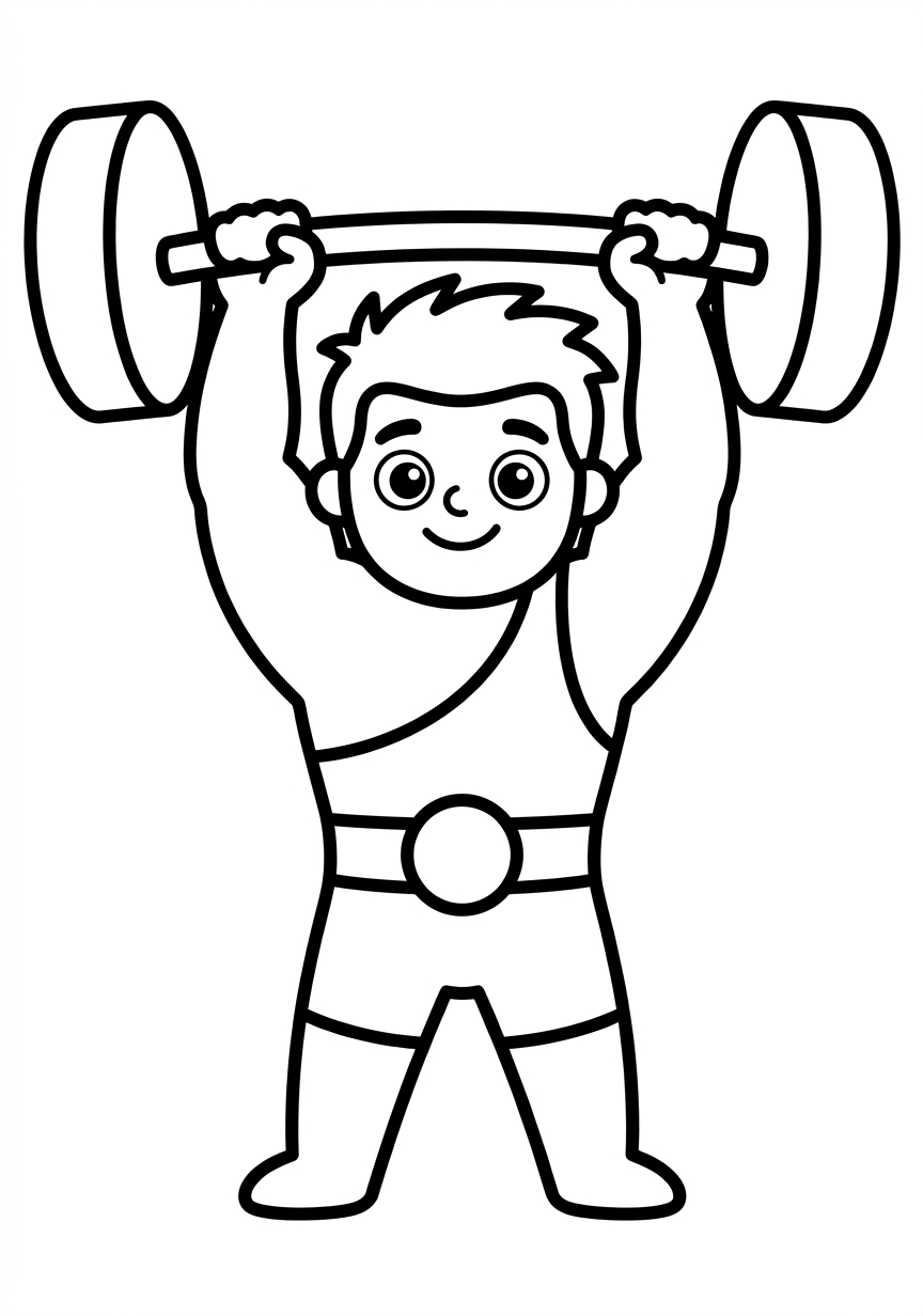 Coloring page of Weightlifter